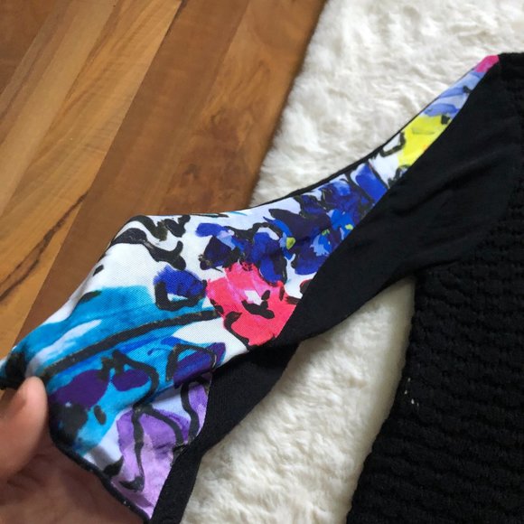 Stizzoli loose-knit sweater with colorful sleeve made in Italy size 48 US M - Picture 6 of 10